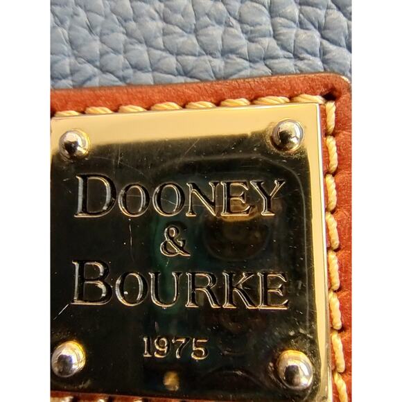 Dooney & Bourke Blue Pebble Grain Hallie Bag Crossbody Flap Close Adjust Strap - Picture 14 of 16